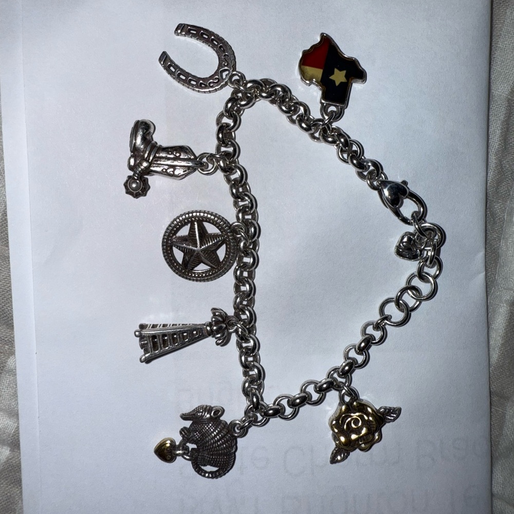 Brighton Silver and Gold Texas Charm Bracelet